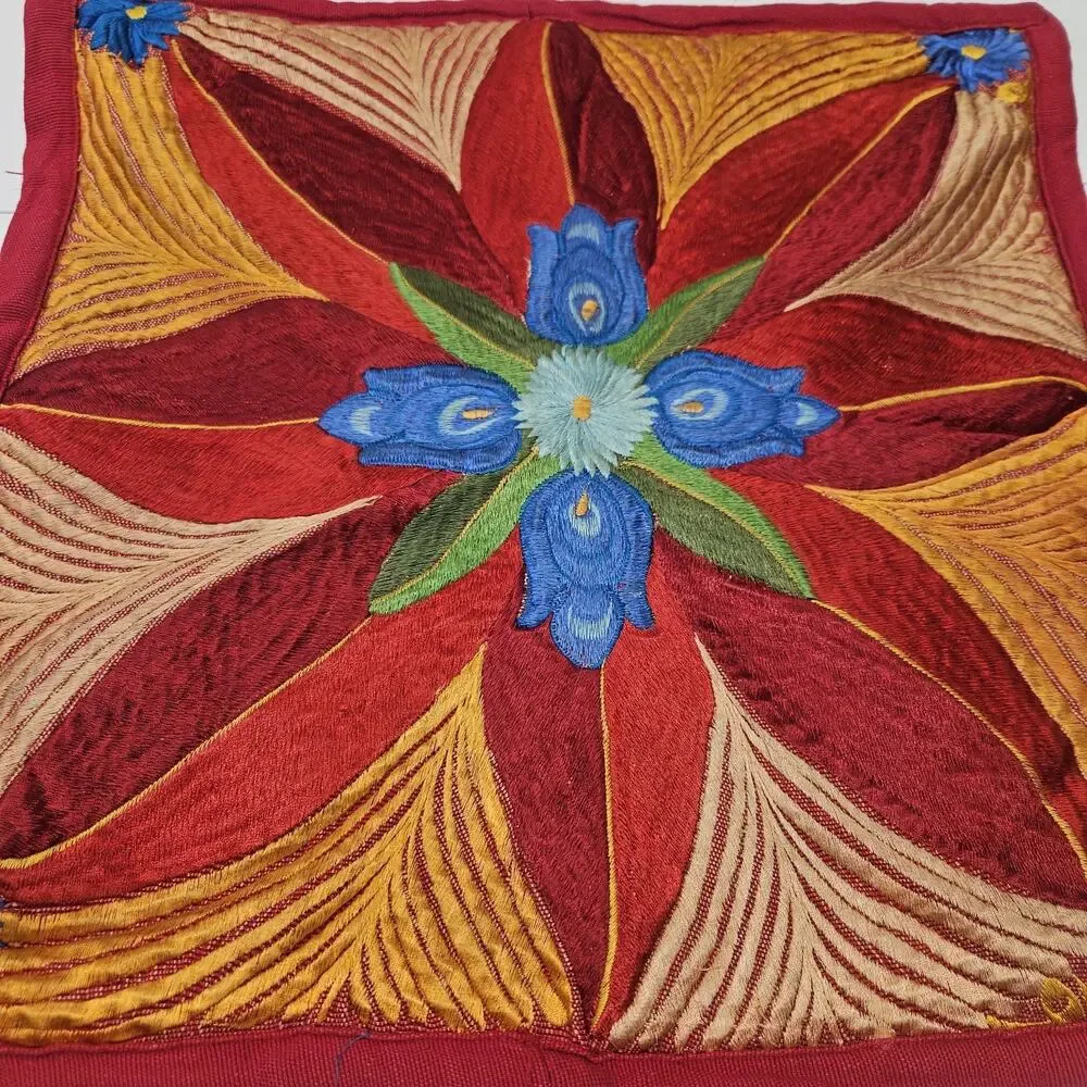 Vintage Decorative Embroidered Floral Throw Pillow Case Cover 18